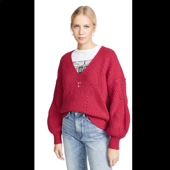 Free People All Day Long V-Neck Sweater - Picture 4 of 6